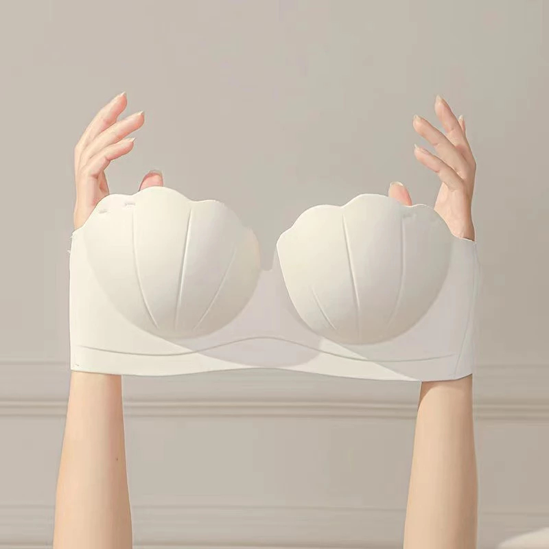 Yomi_girl💫 ชุดชั้นในผู้หญิง ชุดชั้นในไร้รอยต่อ บราปราศจากโครงเหล็ก ดีไซน์ยกกระชับ ถ้วยรูปเปลือกหอย ส