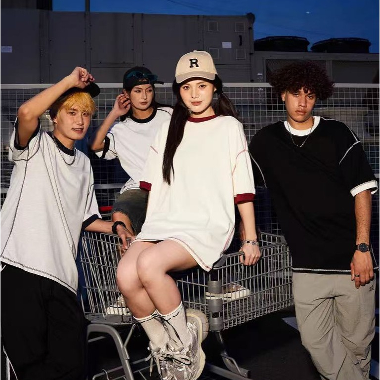 BECoolMan เสื้อยืดผู้ชาย คอกลม ทุกวัน สีคลาสสิก เรียบง่าย สไตล์สปอร์ต