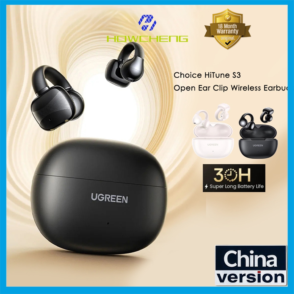 UGREEN HiTune S3 คลิปหูเปิดหูฟังไร้สายบลูทูธหูฟังกีฬาหูฟังพร้อมไมโครโฟนพร้อมที่เกี่ยวหูและที่เกี่ยวห