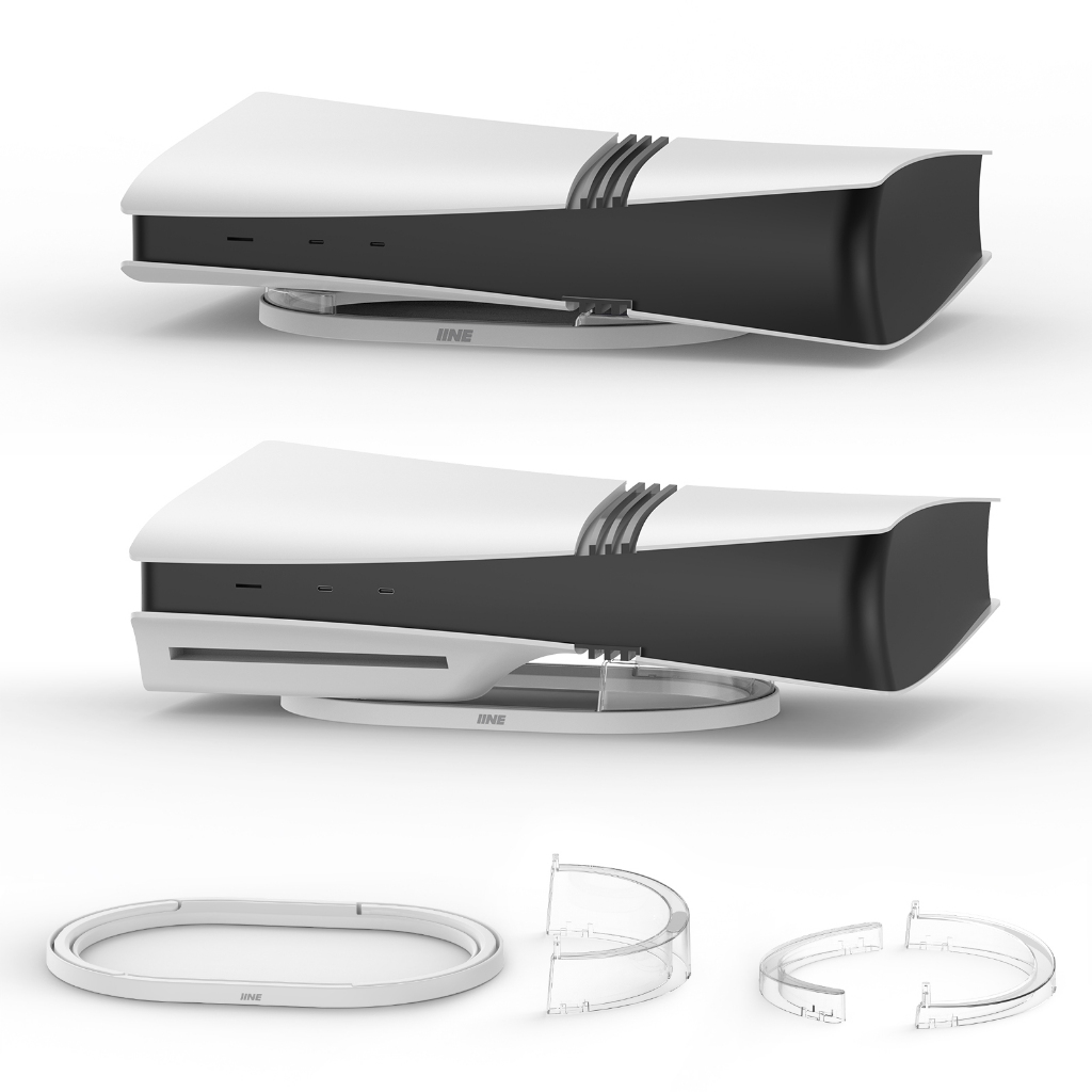 ขาตั้งแนวนอน IINE สําหรับ PS5 Pro /Stability & Disc & Digital & ติดตั้งง่ายและการป้องกันอเนกประสงค์และจัดเก็บง่าย