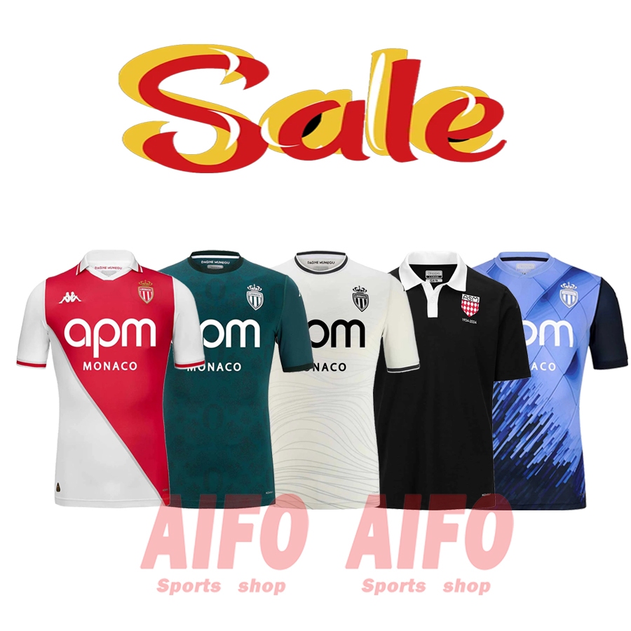 คุณภาพสูง AS Monaco Home Away Jersey 24/25 ฟุตบอลฟุตบอลเสื้อฟุตบอลผู้ชายกีฬาเสื้อยืดแฟนรุ่น