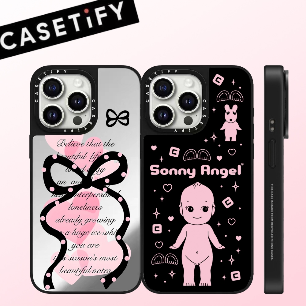 Casetify Angel Doll เคสโทรศัพท์กระจกคุณภาพสูงเหมาะสําหรับ iPhone 16promax 16pro 16 plus 15 promax 14 promax 15 pro 14 pro 13 pro 12 เคสแข็งป้องกันการตกที่ทันสมัย