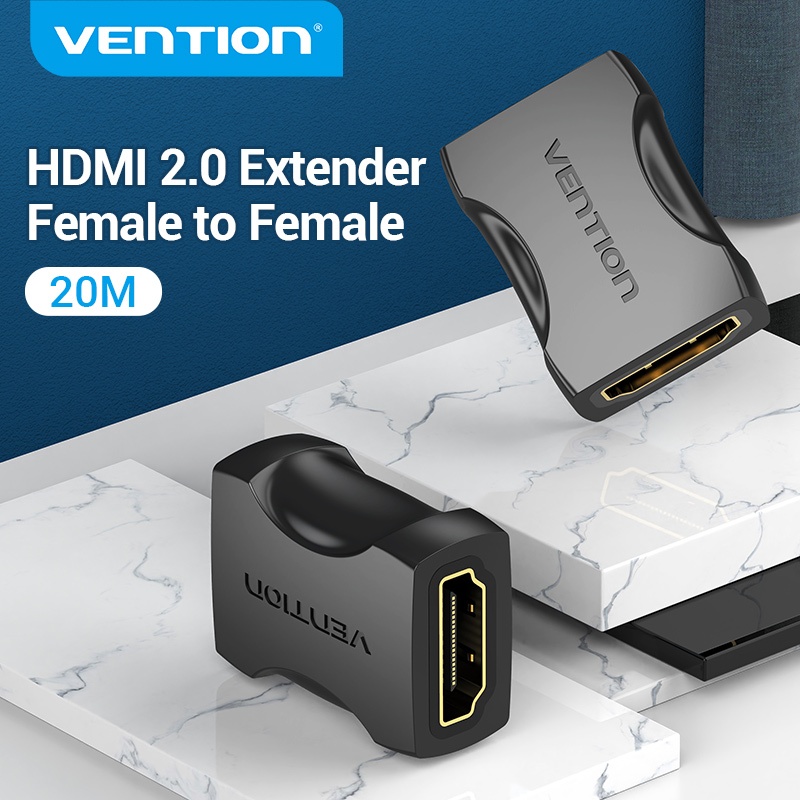 Vention Extender hdmi ตัวเมียถึงตัวเมีย อะแดปเตอร์ เชื่อมต่อขยายสายเคเบิ้ล 4K 60Hz hdmi coupler adapter สําหรับ PS4 hdmi สายเคเบิ้ล  คอมพิวเตอร์  ทีวี โน๊ตบุ๊ค โน๊ตบุ๊ค