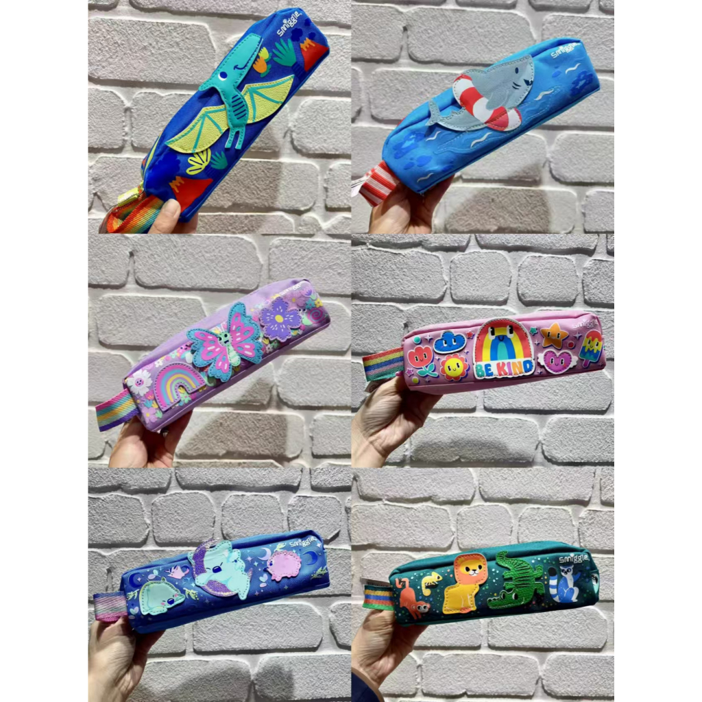 ออสเตรเลีย smiggle กล่องดินสอชั้นเดียวขนาดเล็กเด็กนักเรียนการ์ตูนน้ําหนักเบาผู้ถือปากกา