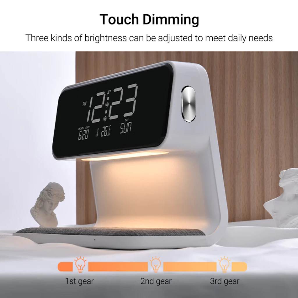 3Life โคมไฟหัวเตียงชาร์จไร้สาย 15W ชาร์จไร้สาย QI ปรับไฟ 3 ระดับ Wireless Charging Bedside Lamp โคมไฟห้องนอน thumbnail 3