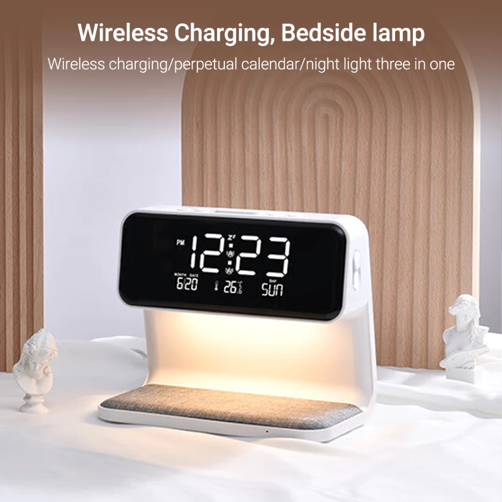 3Life โคมไฟหัวเตียงชาร์จไร้สาย 15W ชาร์จไร้สาย QI ปรับไฟ 3 ระดับ Wireless Charging Bedside Lamp โคมไฟห้องนอน thumbnail 5