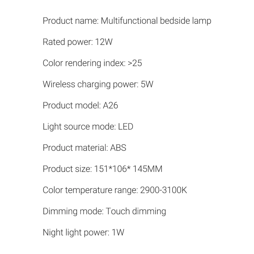 3Life โคมไฟหัวเตียงชาร์จไร้สาย 15W ชาร์จไร้สาย QI ปรับไฟ 3 ระดับ Wireless Charging Bedside Lamp โคมไฟห้องนอน thumbnail 9