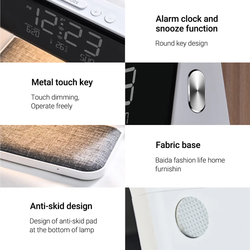 3Life โคมไฟหัวเตียงชาร์จไร้สาย 15W ชาร์จไร้สาย QI ปรับไฟ 3 ระดับ Wireless Charging Bedside Lamp โคมไฟห้องนอน thumbnail 4