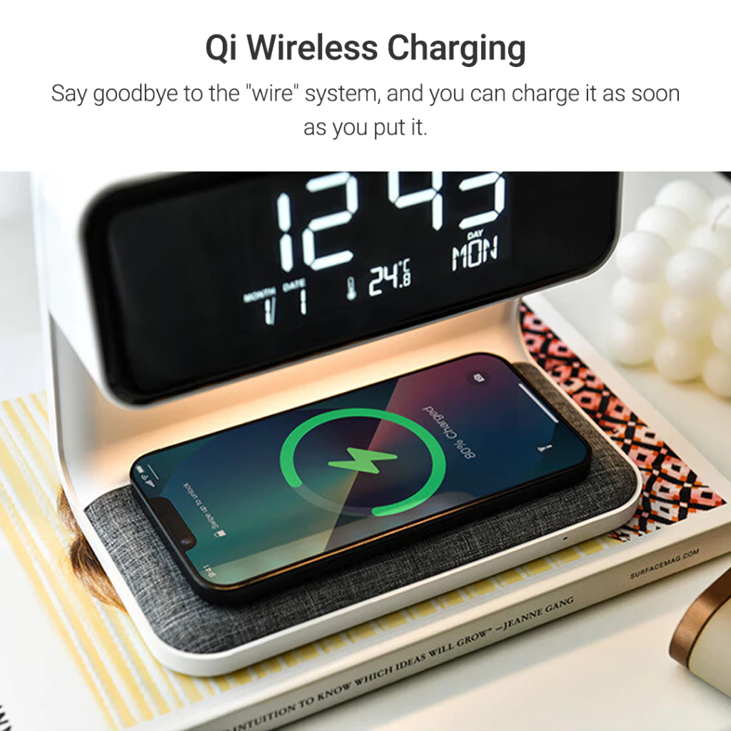 3Life โคมไฟหัวเตียงชาร์จไร้สาย 15W ชาร์จไร้สาย QI ปรับไฟ 3 ระดับ Wireless Charging Bedside Lamp โคมไฟห้องนอน thumbnail 7