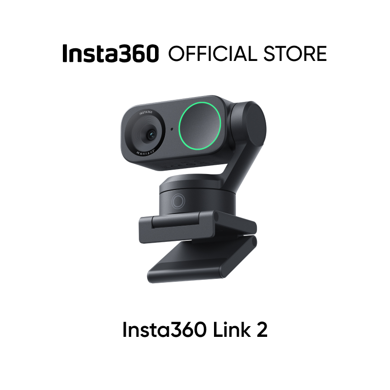 Insta360 Link 2 - PTZ 4K Webcam สําหรับพีซี/Mac, เซ็นเซอร์ 1/2", การติดตาม AI, HDR, ไมโครโฟนตัดเสียงรบกวน AI, การควบคุมท่าทางสําหรับการสตรีม, วิดีโอคอล, เล่นเกม