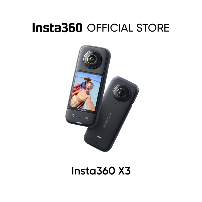 Insta360 X3 - กล้องแอคชั่นแคมเมรากันน้ํา 360 พร้อมเซนเซอร์ขนาด 1/2" 48MP, 5.7K 360 Active HDR Video, ภาพ 72MP 360, เลนส์เดี่ยว 4K, 60fps Me Mode, หน้าจอสัมผัส, หน้าจอสัมผัส, 2.29"