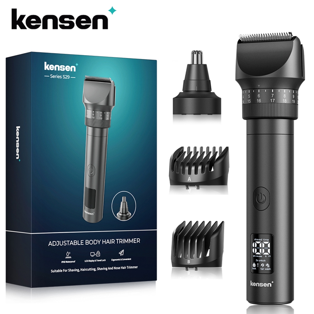 Kensen ที่กันจอนผม เครื่องโกนหนวดแบบปรับได้ ปัตตาเลี่ยนผมกันน้ำ มีดโกน มีดโกนไฟฟ้ามัลติฟังก์ชั่น กำจัดขนแบบพกพา ชุดกรูมมิ่งผู้ชาย