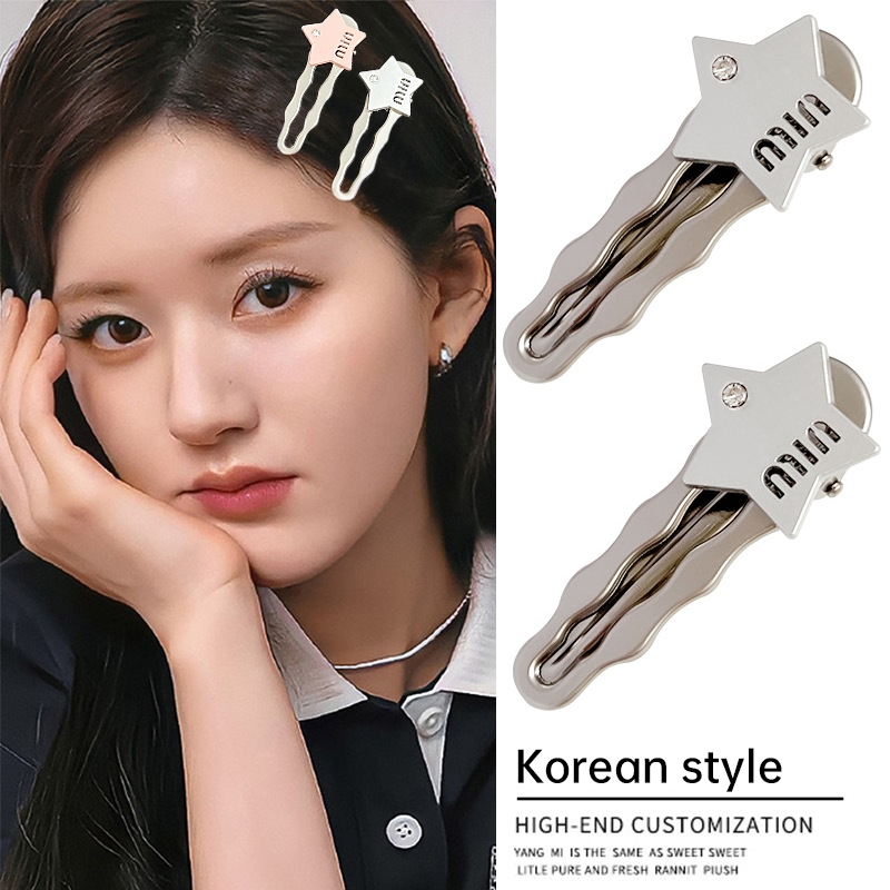 🍇Sweetybox🍇ดาว rhinestone คลิปปากเป็ดแมตต์พรีเมี่ยมความรู้สึกผม  ลมประณีตคลิปผม