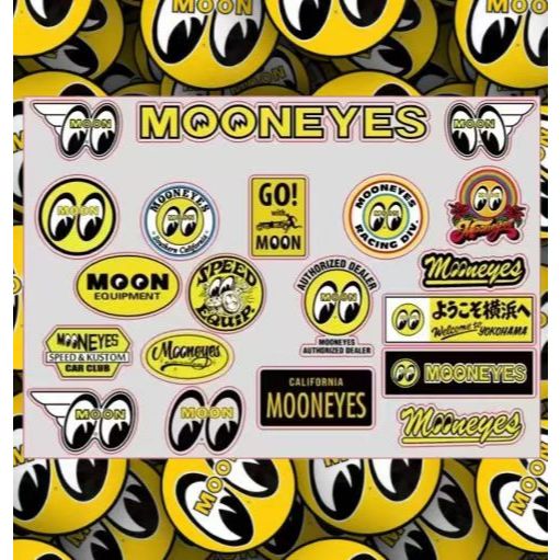 1 ชุด Mooneyes Racing กันน้ํารถสติกเกอร์จัดแต่งทรงผมสําหรับกันชนหน้าต่าง Scratch-Proof JDM Decal Decor