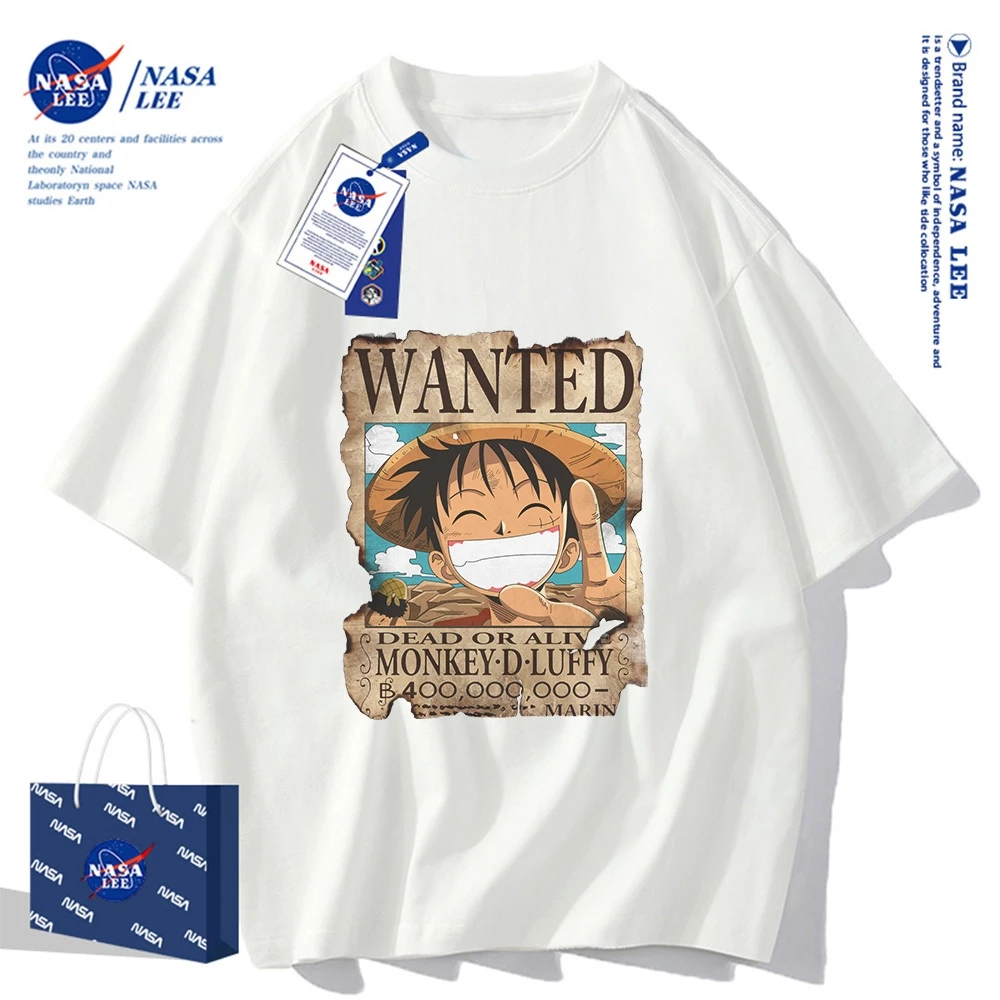 🔥จัดส่งในวันเดียว🔥เสื้อยืดแขนสั้น NASA ลายวันพีซ, ผ้า 100% คอตตอน ใส่ได้ทั้งชายและหญิง