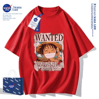 🔥จัดส่งในวันเดียว🔥เสื้อยืดแขนสั้น NASA ลายวันพีซ, ผ้า 100% คอตตอน ใส่ได้ทั้งชายและหญิง