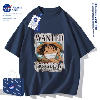 🔥จัดส่งในวันเดียว🔥เสื้อยืดแขนสั้น NASA ลายวันพีซ, ผ้า 100% คอตตอน ใส่ได้ทั้งชายและหญิง