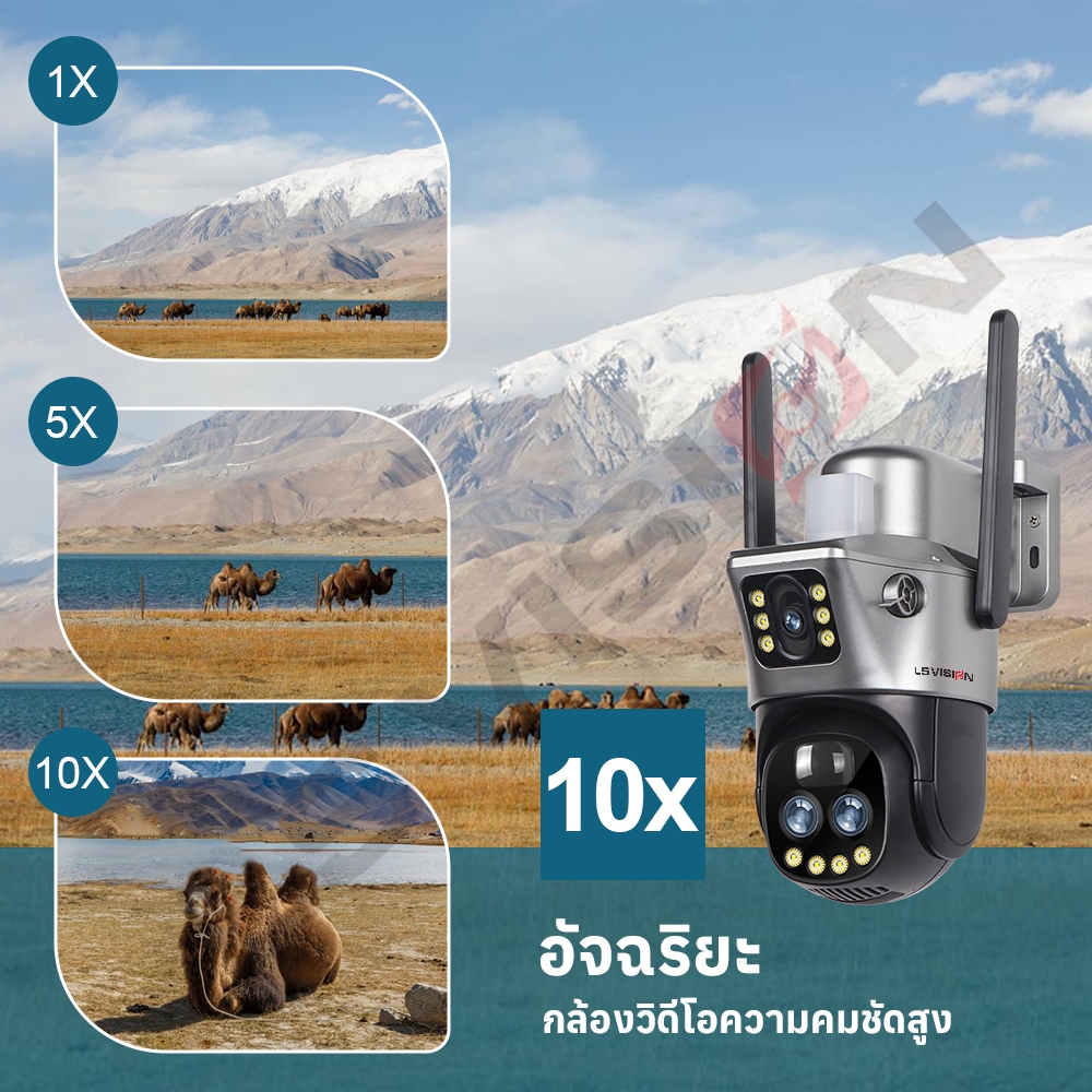 Ls VISION 4K 12MP  กล้องวงจรปิด solar camera กล้องพลังงานแสงอาทิตย์ V380 Pro 4G/WiFi 10X ZOOM ซิมหน้าจอคู่กลางแจ้ง WiFi แบตเตอรี่พลังงานแสงอาทิตย์กล้องวงจรปิด IP Camara Alarm การติดตามมนุษย์