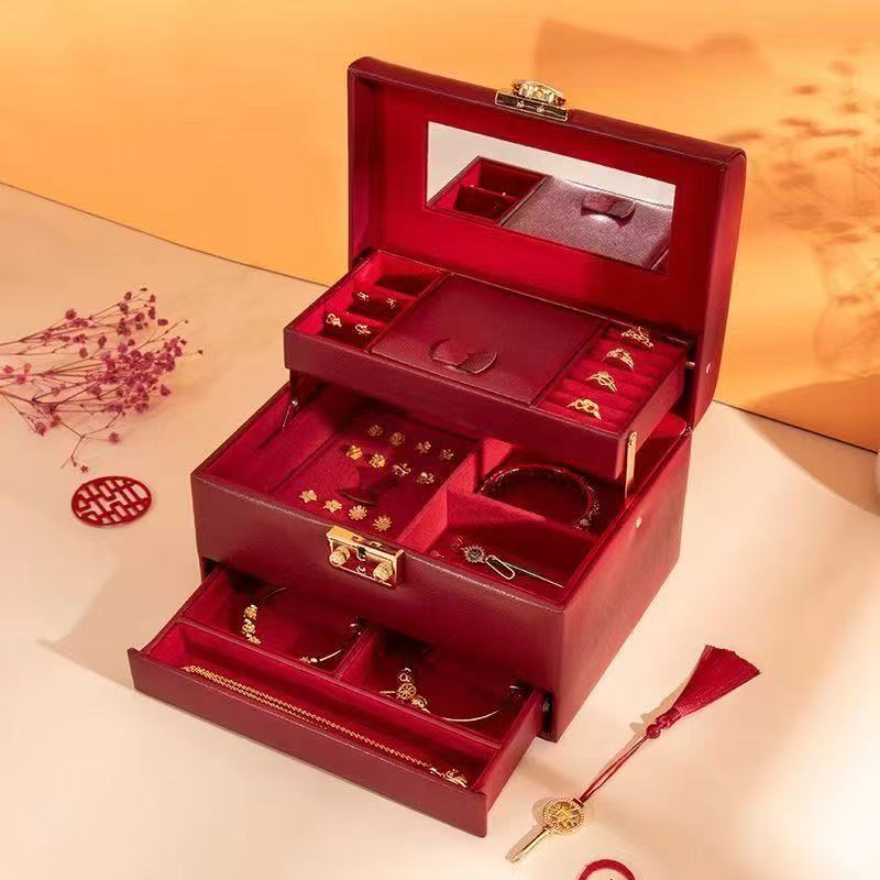 กล่องเครื่องประดับข้อเสนอกล่องแหวนเพชรจี้กล่องสร้อยคอกล่องแหวนย้อนยุคกล่องเครื่องประดับงานแต่งงานพร้อมล็อค