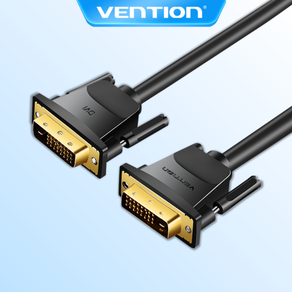 Vention สาย DVI Dual Link รองรับความละเอียดสูง 2560x1600 สีดําสําหรับคอมพิวเตอร์แล็ปท็อปทีวี