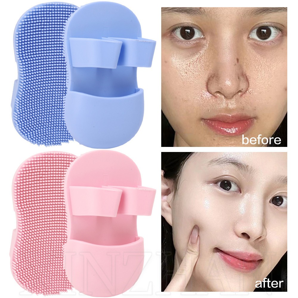 🦋glamcharm🦋1/2/3ชิ้นสิวหัวดําสิวรูขุมขนแผ่นซักผ้า-สําหรับทําความสะอาดลึกดูแลผิว-ซิลิโคนอ่อนนุ่มแปรงทําความสะอาดผิวหน้า-นิ้วปกแปรง-แปรงนวด-ใบหน้าขัด