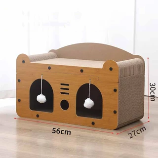 FOLOPETS ไม้ Cat Nest Cat Scratcher Board แบบบูรณาการ Spacious วิลล่าแมวขนาดใหญ่พิเศษสามารถซ้อนรอยขีดข่วน