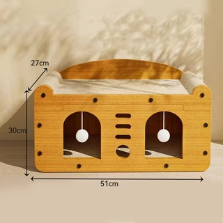FOLOPETS ไม้ Cat Nest Cat Scratcher Board แบบบูรณาการ Spacious วิลล่าแมวขนาดใหญ่พิเศษสามารถซ้อนรอยขีดข่วน