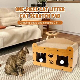 FOLOPETS ไม้ Cat Nest Cat Scratcher Board แบบบูรณาการ Spacious วิลล่าแมวขนาดใหญ่พิเศษสามารถซ้อนรอยขีดข่วน