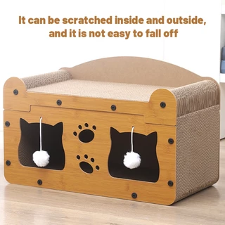 FOLOPETS ไม้ Cat Nest Cat Scratcher Board แบบบูรณาการ Spacious วิลล่าแมวขนาดใหญ่พิเศษสามารถซ้อนรอยขีดข่วน