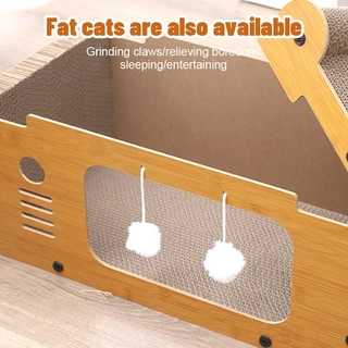 FOLOPETS ไม้ Cat Nest Cat Scratcher Board แบบบูรณาการ Spacious วิลล่าแมวขนาดใหญ่พิเศษสามารถซ้อนรอยขีดข่วน