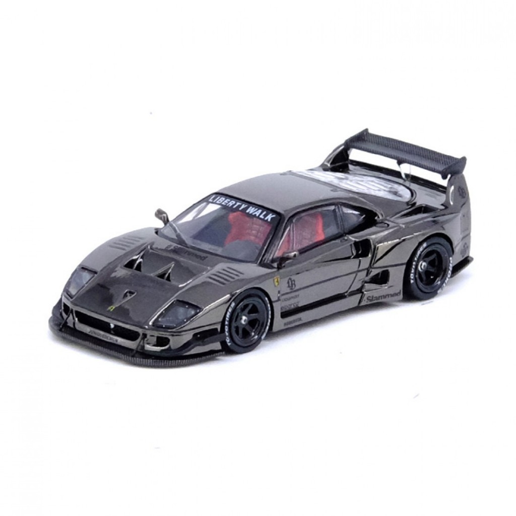 Inno64 IN64-LBWKF40-CHB 1/64 LBWK Ferrari F40 Chrome Black Diecast Scale รถโมเดล