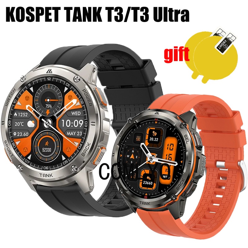 สําหรับ KOSPET TANK T3 Ultra / T3 สมาร์ทสายนาฬิกาซิลิโคน Soft Band ผู้หญิงผู้ชายสายรัดข้อมือป้องกันห
