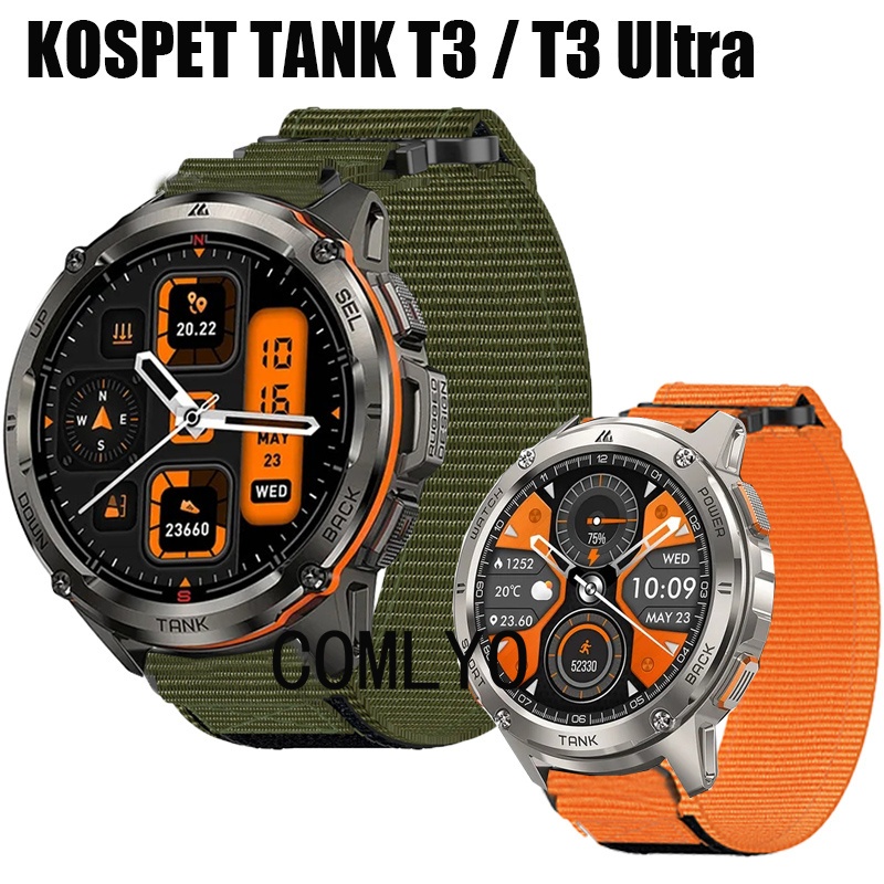 สําหรับ KOSPET TANK T3 Ultra 2 / T3 สมาร์ทสายนาฬิกาไนลอนผ้าใบ Soft Band ผู้หญิงผู้ชายกีฬาเข็มขัด
