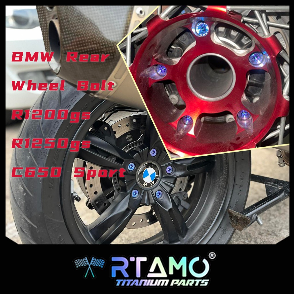 RTAMO Titanium Gr5 BMW R1200GS R1250GS น็อตล้อหลัง C650 Sport Wheel Nut