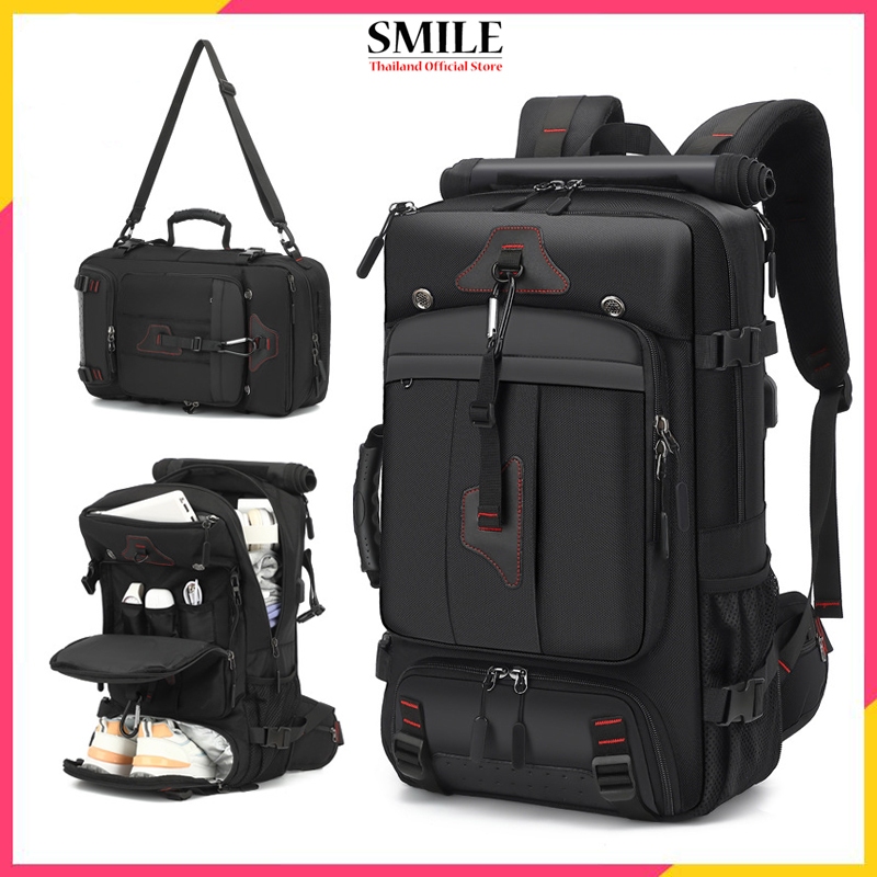 กระเป๋าเป้สะพายหลังเดินทางสำหรับผู้ชาย กระเป๋าเป้สะพายหลังไนลอนแบบพับได้ที่ได้รับการอนุมัติจากสายการบิน