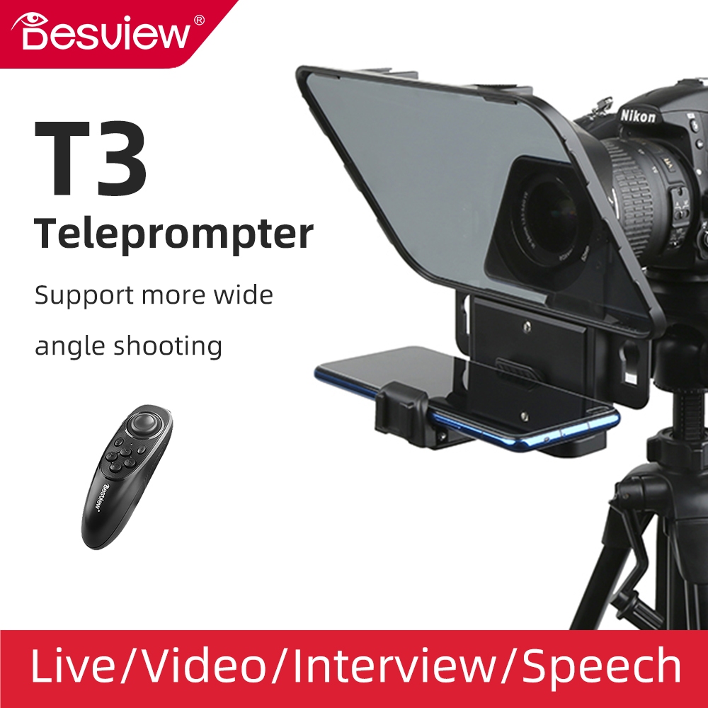 Bestview T3 หน้าจอขนาดใหญ่พร้อมไว้สัมภาษณ์มืออาชีพ Teleprompter Anchorman โฮสต์สําหรับ DSLR สําหรับ 