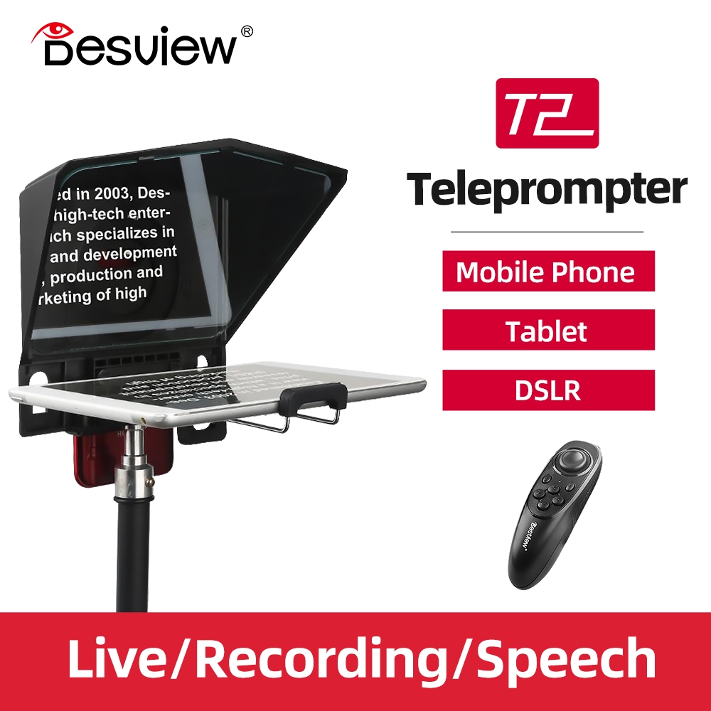 Bestview T2 หน้าจอขนาดใหญ่พร้อมไว้สัมภาษณ์มืออาชีพ Teleprompter Anchorman โฮสต์สําหรับ DSLR สําหรับ 