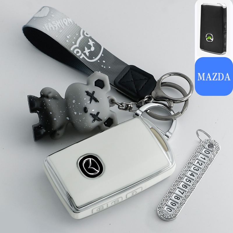 Mazda 3 ฝาครอบกุญแจ Mazda กุญแจรถสําหรับ Mazda CX30/CX-3/CX-5/CX-7/CX-8/CX-9/Mazda 3/Skyactiv เคสกุญแจรีโมท - รูปที่ 4