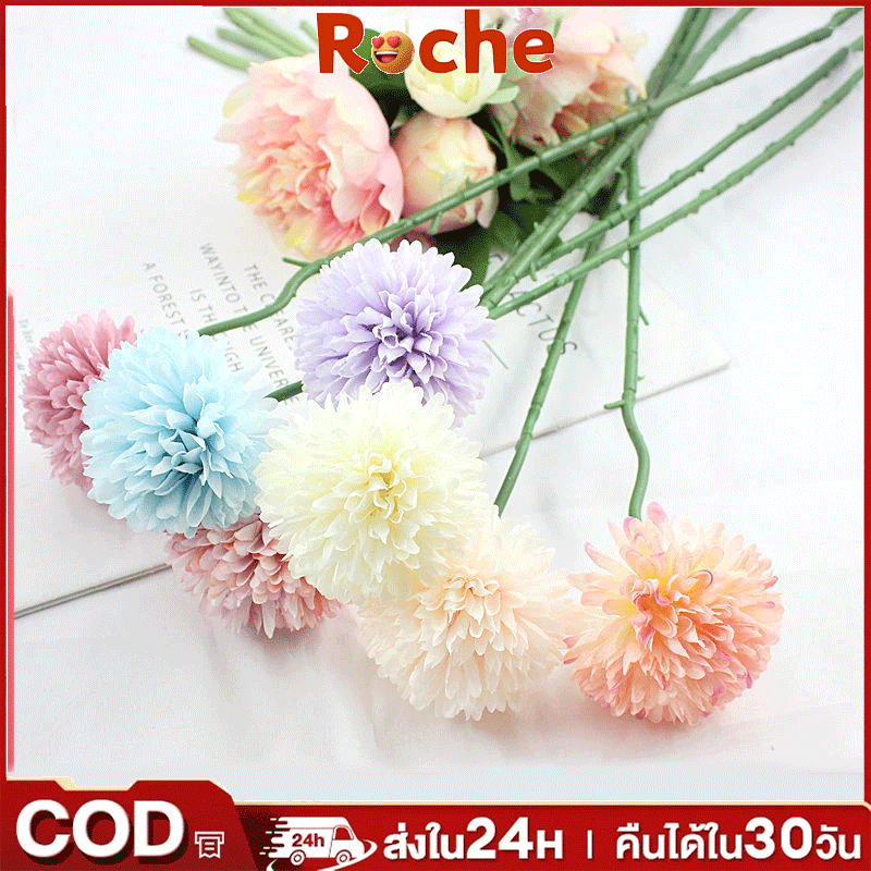 ดอกเบญจมาศ ดอกแดนดิไลออนจําลอง ผ้าไหม แฮนด์เมด DIY สําหรับตกแต่งบ้าน ห้องนั่งเล่น 1 ชิ้น