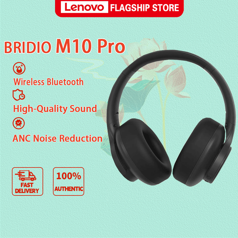 Lenovo Bridio M10 Pro หูฟังตัดเสียงรบกวน Bluetooth 5.4 พร้อมไมโครโฟน Latency ต่ำ ของขวัญที่ดีที่สุด