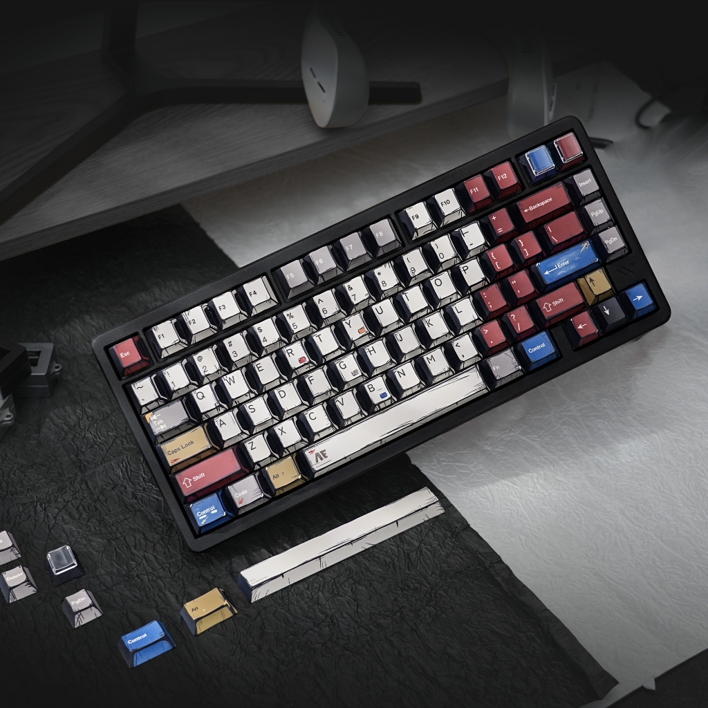 Womier PBT การ์ตูนสไตล์ Keycaps โปรไฟล์เชอร์รี่ 141 คีย์ Keycaps สําหรับ Cherry MX Switches คีย์บอร์ดเครื่องกล