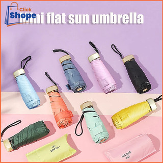 CLICK SHOPE Mini Pocket Umbrella Portable Folding Anti-Ultraviolet Umbrella Flat Five-Fold Capsule Parasol UV Umbrella