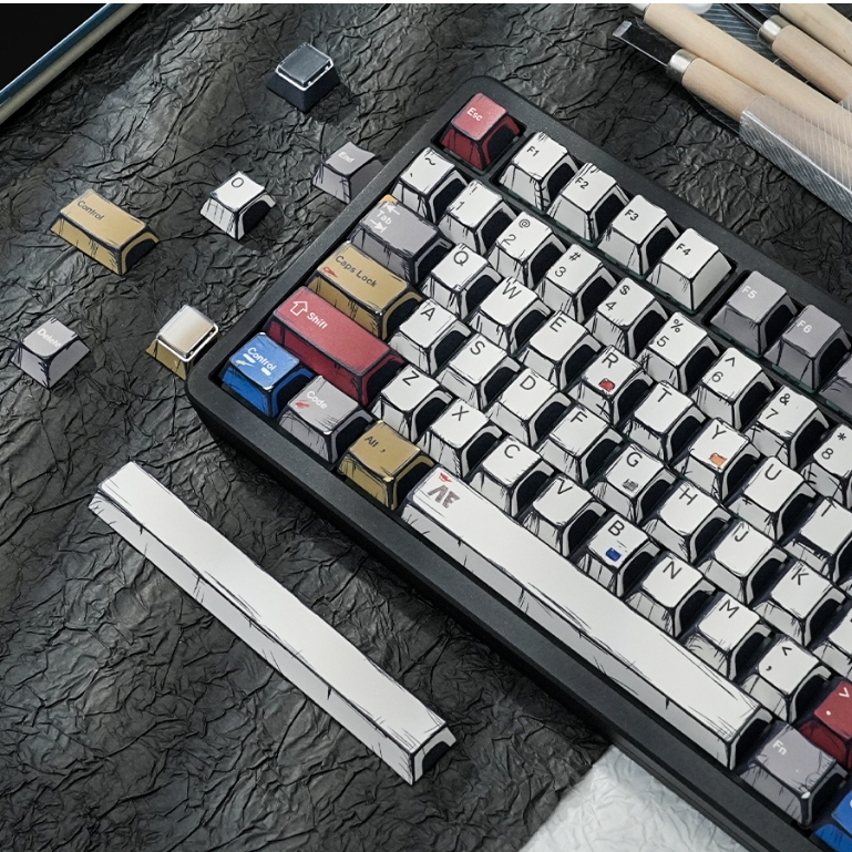 Womier PBT การ์ตูนสไตล์ Keycaps โปรไฟล์เชอร์รี่ 141 คีย์ Keycaps สําหรับ Cherry MX Switches คีย์บอร์ดเครื่องกล