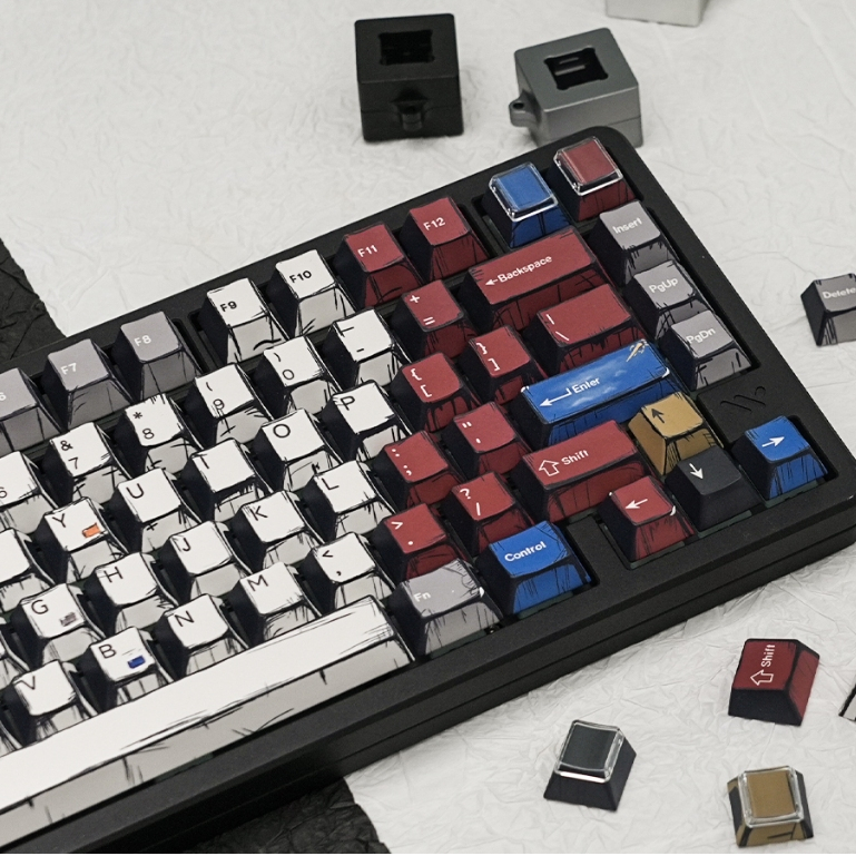 Womier PBT การ์ตูนสไตล์ Keycaps โปรไฟล์เชอร์รี่ 141 คีย์ Keycaps สําหรับ Cherry MX Switches คีย์บอร์ดเครื่องกล
