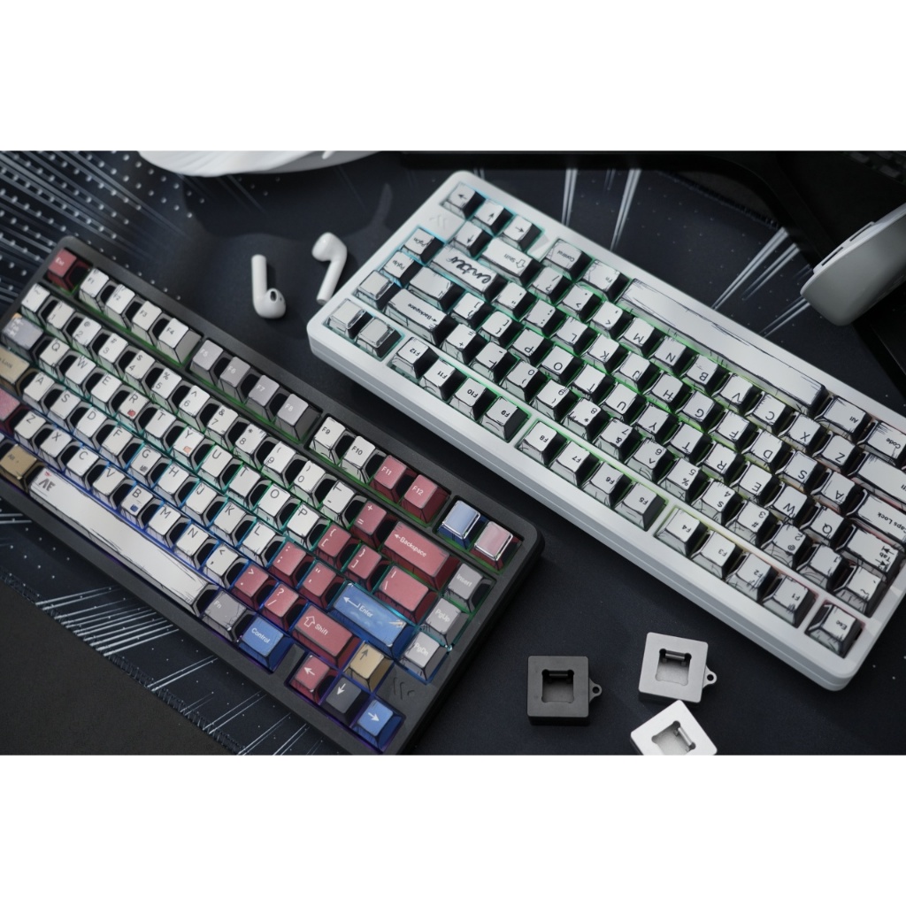 Womier PBT การ์ตูนสไตล์ Keycaps โปรไฟล์เชอร์รี่ 141 คีย์ Keycaps สําหรับ Cherry MX Switches คีย์บอร์ดเครื่องกล