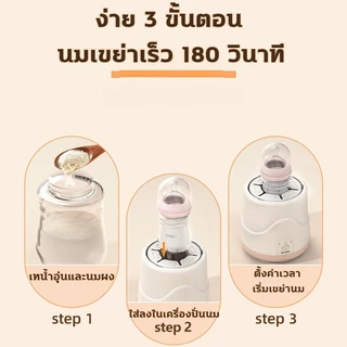 เครื่องเขย่าขวดนมอัตโนมัติ เครื่องผสมนมผง หมุน 360 องศา ไม่จับตัวเป็นก้อน เครื่องเขย่าขวดนมไฟฟ้า ชาร์จแบต USB ปลอดภัยและสะดวกสบาย