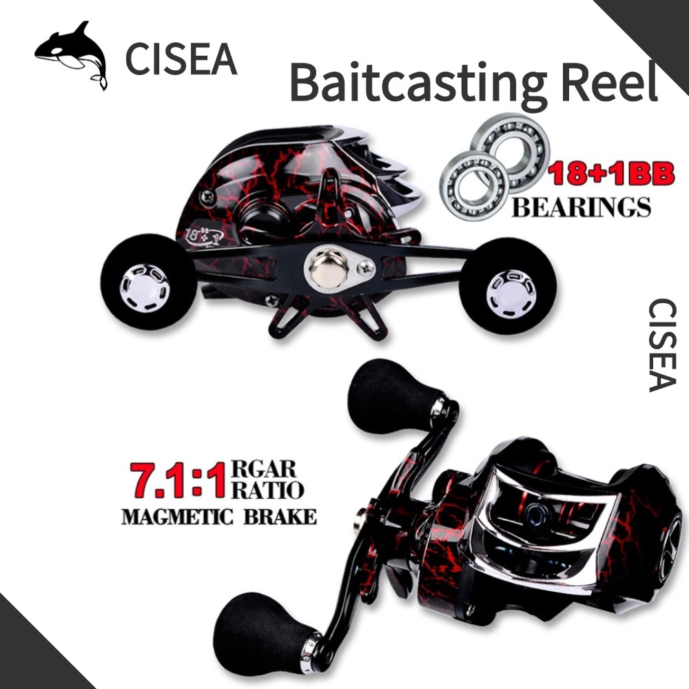 CISEA F66 รอกหยดน้ํา 7.1:1 รอกตกปลา รอกสปินนิ่ง รอกหยดน้ำ รอกเบส รอก รอกสปิน 18+1BB โลหะ