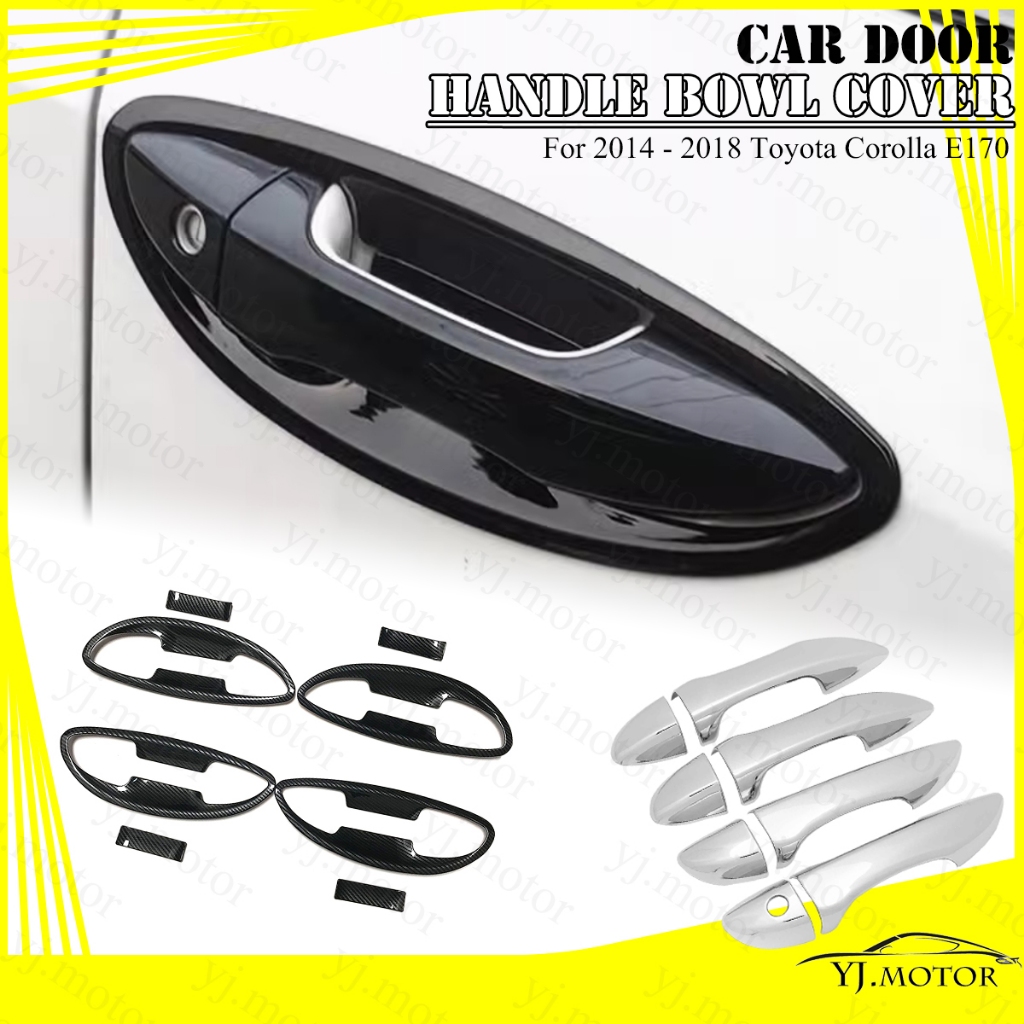 สําหรับ 2014 - 2018 Toyota Corolla Altis E170 ฝาครอบมือจับประตู 11th Corolla ฝาครอบชามประตู ABS คาร์บอนไฟเบอร์รูปแบบ Protector ฝาครอบ