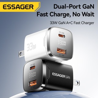 Essager GaN 33W USB C+A Charger Quick Charge Power Digital D…