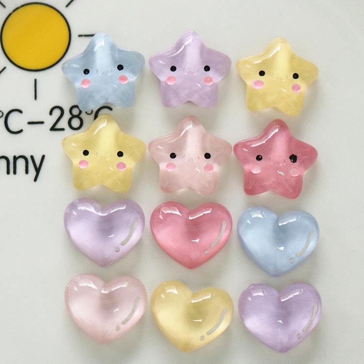 รองเท้าแตะแฟชั่น อุปกรณ์เสริม, Crocs Jibbitz Charms, jibbitz Set, รูรองเท้าเครื่องประดับตกแต่งสร้างสรรค์การ์ตูนเรซิ่นยางแข็งโปร่งใสแสดงออกดาวหลุมรองเท้าตกแต่งที่ถอดออกได้